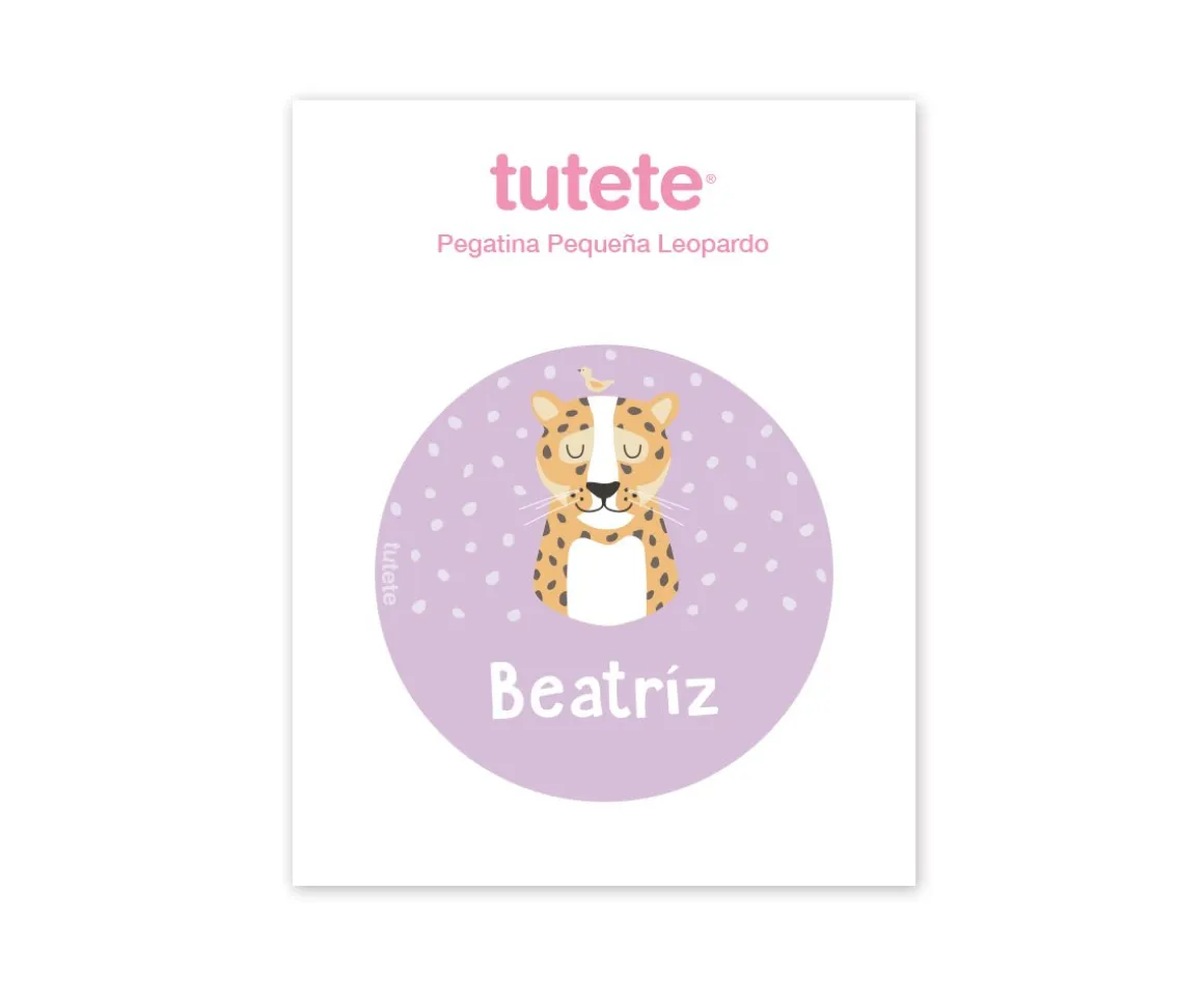 Pegatina Pequeña Leopardo para Botella y Cajas Almuerzo