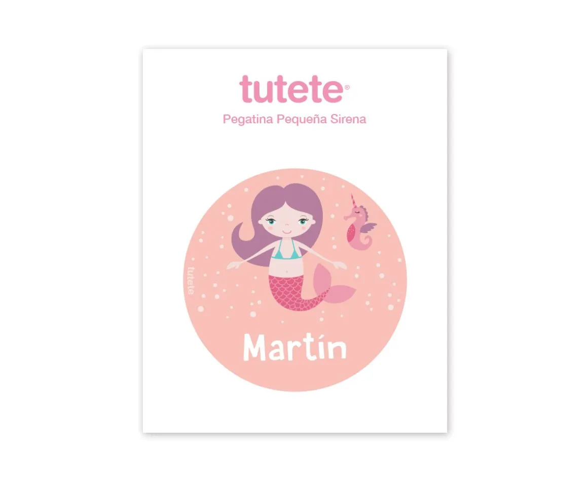 Pegatina Pequeña Sirena para Botella y Cajas Almuerzo