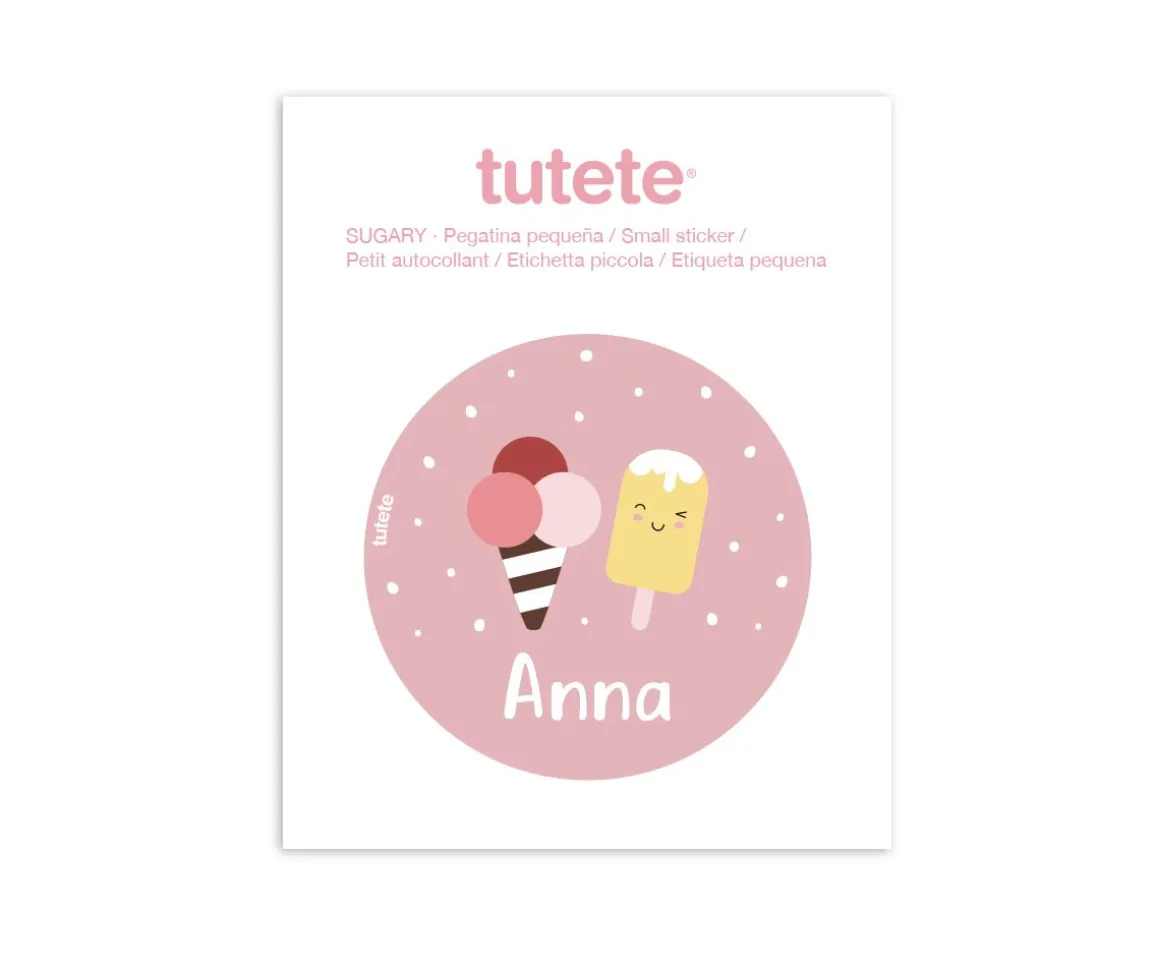 Pegatina Pequeña Sugary para Botella y Cajas Almuerzo