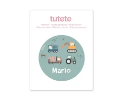 Pegatina Pequeña Trucks para Botella y Cajas Almuerzo