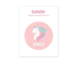 Pegatina Pequeña Unicornio para Botella y Cajas Almuerzo