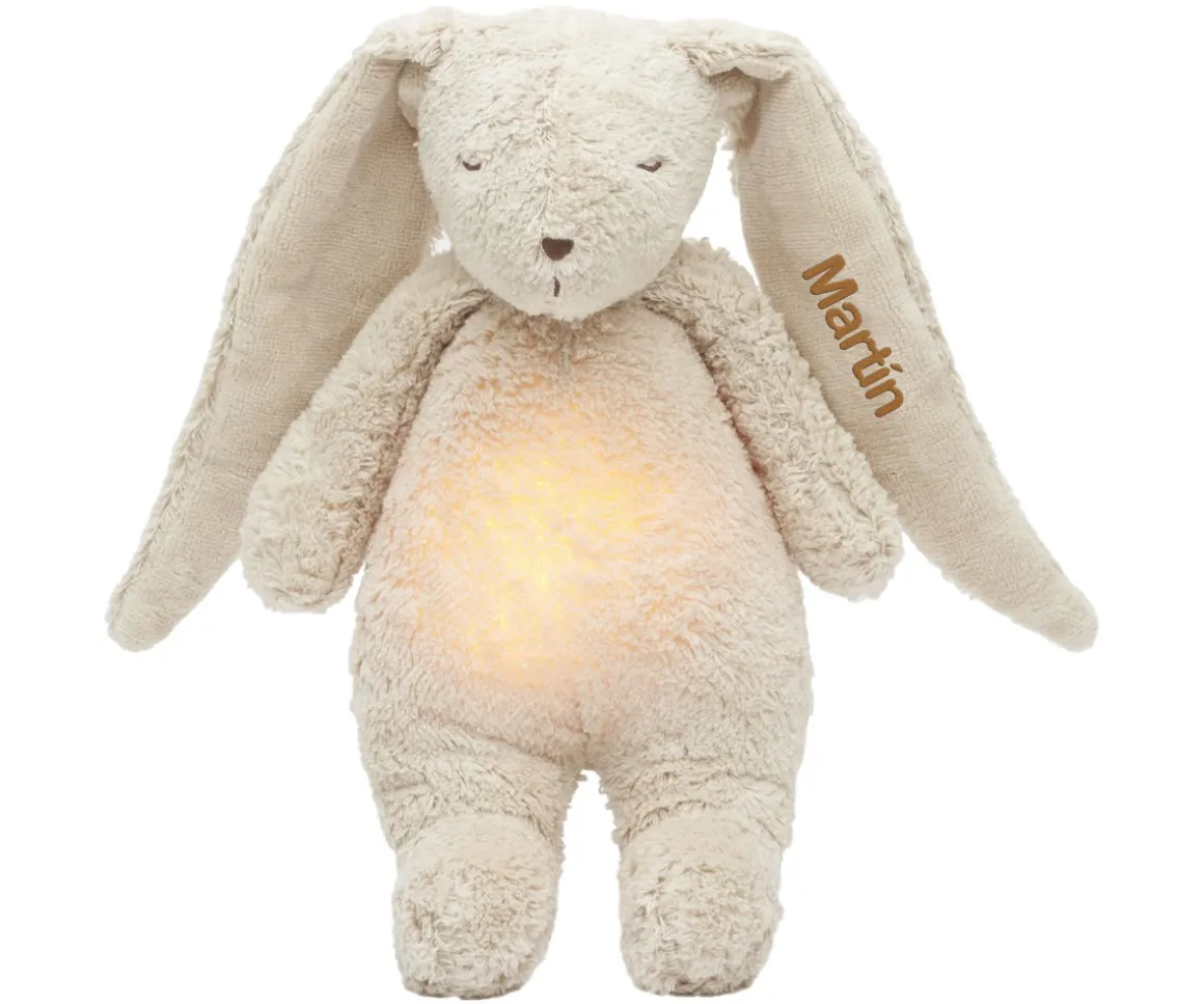 Peluche Luz-Sonido Conejo Orgánico Moonie 2.0 Sand Personalizable
