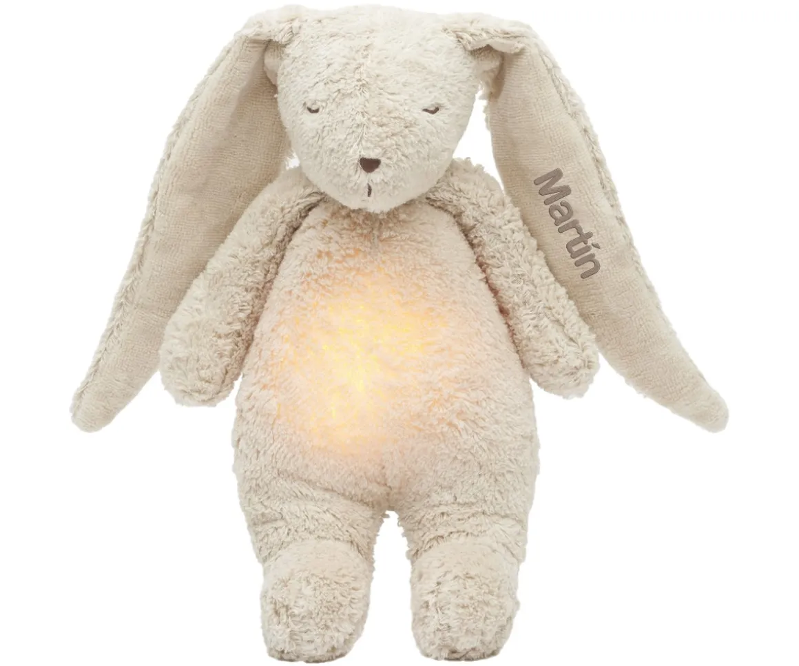 Peluche Luz-Sonido Conejo Orgánico Moonie 2.0 Sand Personalizable