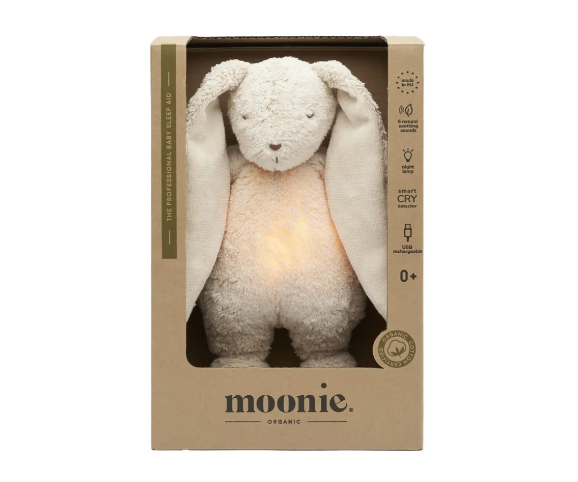Peluche Luz-Sonido Conejo Orgánico Moonie 2.0 Sand Personalizable