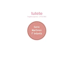 Pequeña Agenda Guardería Personalizable Little Red