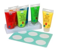 Pintura de Dedos 6 Tubos Colores Brillantes