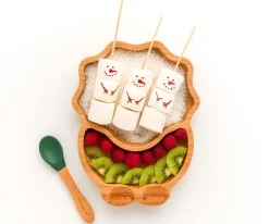 Plato Bambú con Ventosa Dino Navy