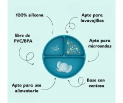 Plato de Silicona con Compartimentos Elefante