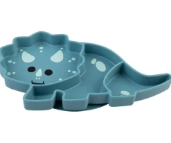 Plato de Silicona con Ventosa Dinosaurio Azul