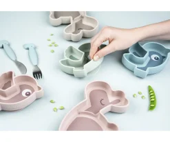 Plato Silicona Stick&Stay Snack Birdee Powder