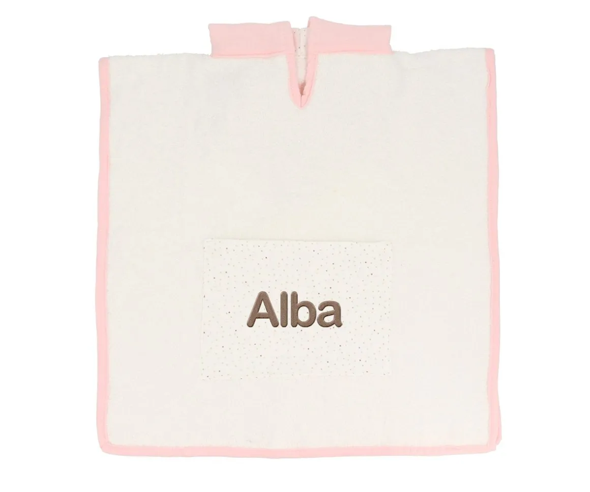 Poncho Rainbow Dots Rosa Personalizable