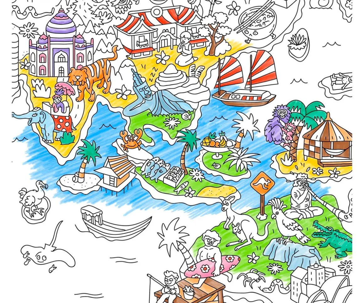Póster XL Omy Atlas para Colorear