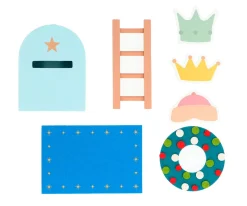 Puerta y Buzón Mágicos con Complementos Azul Personalizable