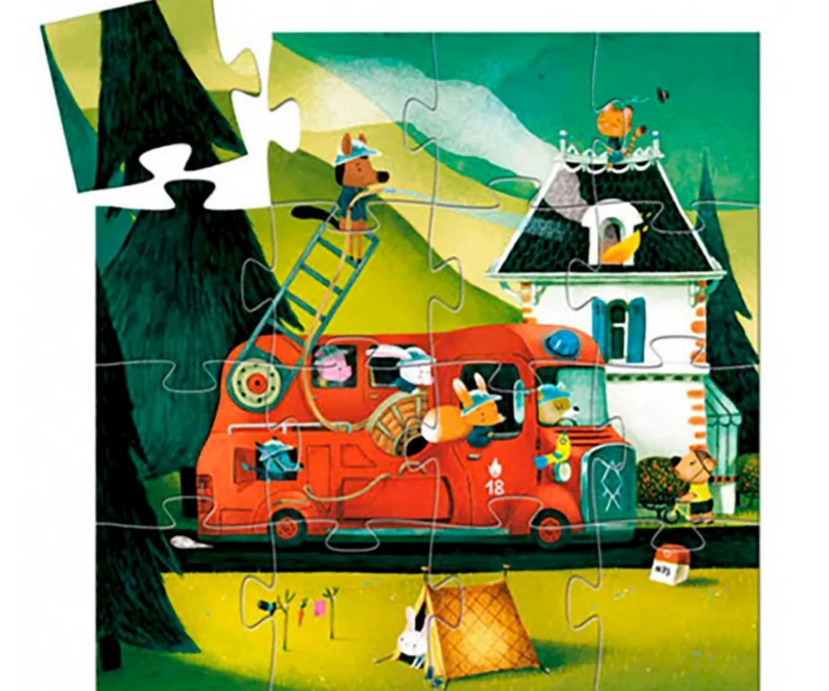 Puzzle Silueta Camión de Bomberos