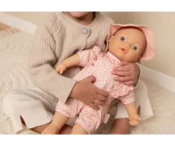 Ropita de Muñeca Rosa con Flores