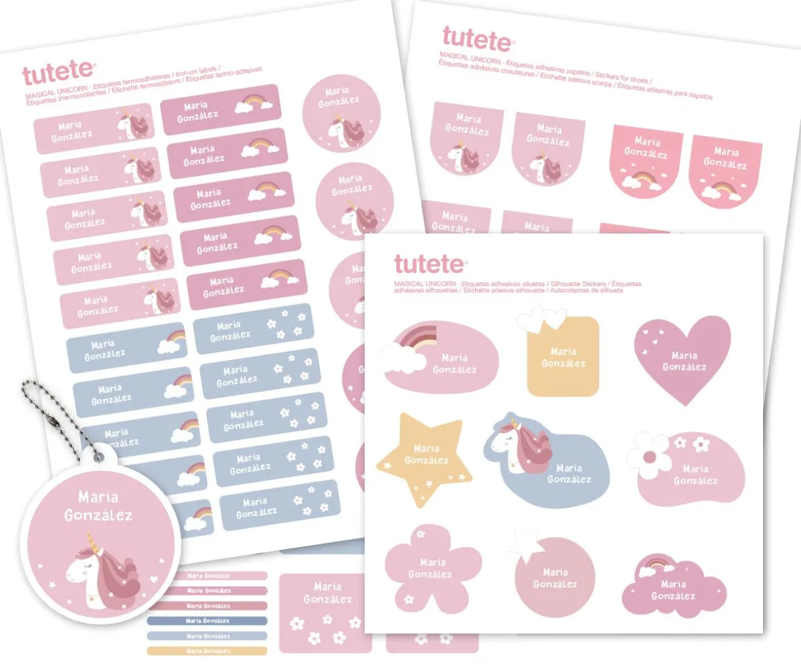 Sello Personalizado + Combinado Termo y Pegatinas Magical Unicorn