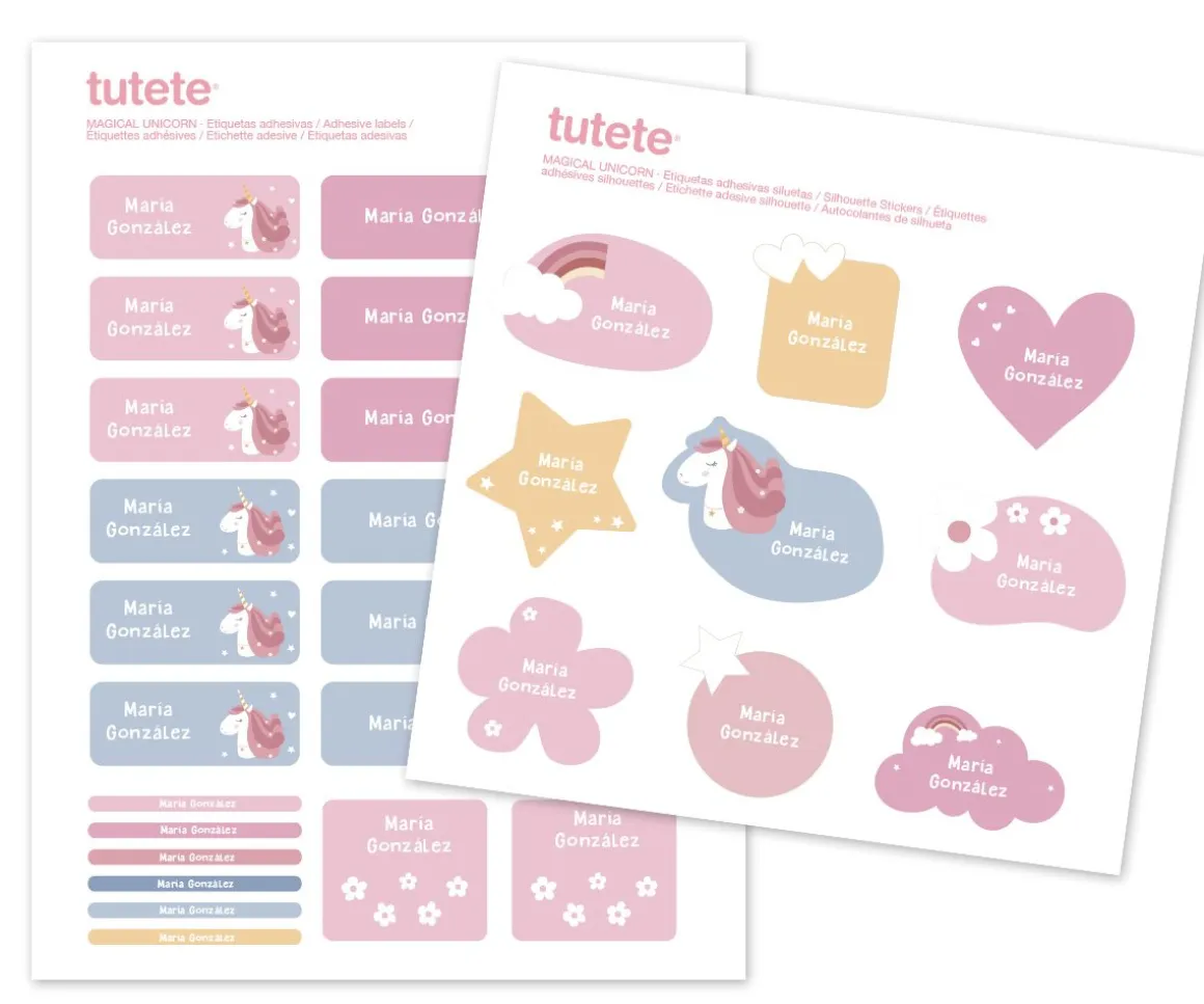 Sello Personalizado + Combinado Termo y Pegatinas Magical Unicorn