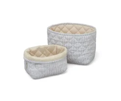 Set 2 Cestas Almacenamiento Classic Stripes Blue Praline