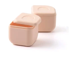 Set de Caja Bento y 2 Silipods de silicona Acero Peach