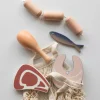 Set de Comestibles de Madera Pescado y Carne