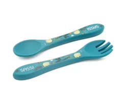 Set de Cuchara y Tenedor de Silicona Elefante
