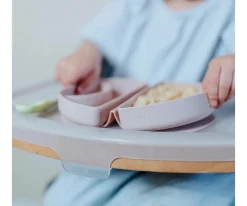 Set de Plato y Cuchara de Silicona Plegable Pink/Cotton Candy