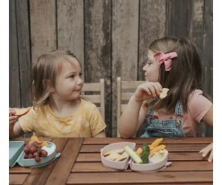 Set de Plato y Cuchara de Silicona Plegable Azul