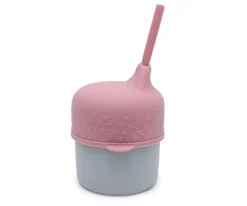 Tapa Sippie para Vaso Silicona Rosa Empolvado