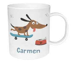 Taza de Plástico Personalizada Skater Dog