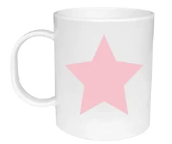 Taza de Plástico Personalizada Estrella Rosa