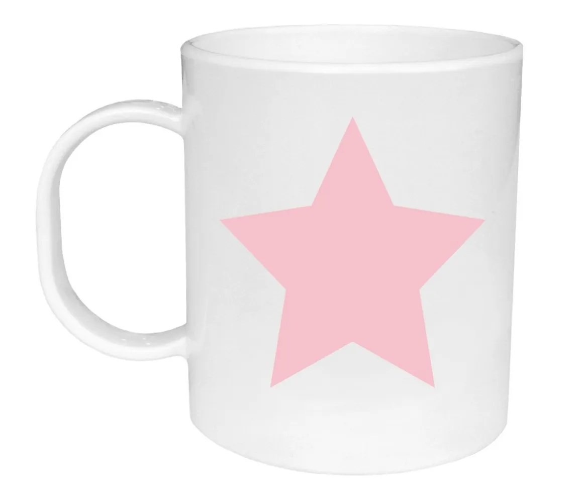 Taza de Plástico Personalizada Estrella Rosa