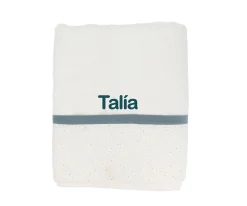Toalla de Baño Rainbow Dots Azul Personalizable