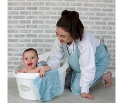 Toalla Delantal Capa Baño Bebé Bambú Azul Personalizable