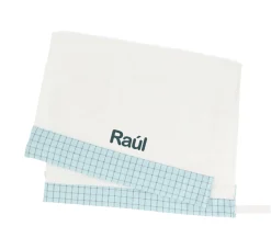 Toalla Guardería Nordic Check Blue Personalizable