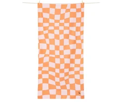 Toalla Playa Extra Large Microfibra Summer Check Naranja Personalizable