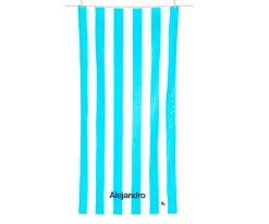 Toalla Playa Extra Large Microfibra Cabana Azul Pastel Personalizable