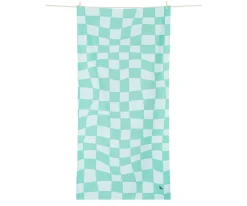 Toalla Playa Extra Large Microfibra Summer Check Verde Personalizable