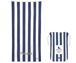 Toalla Playa Large Microfibra Cabana Navy Personalizada
