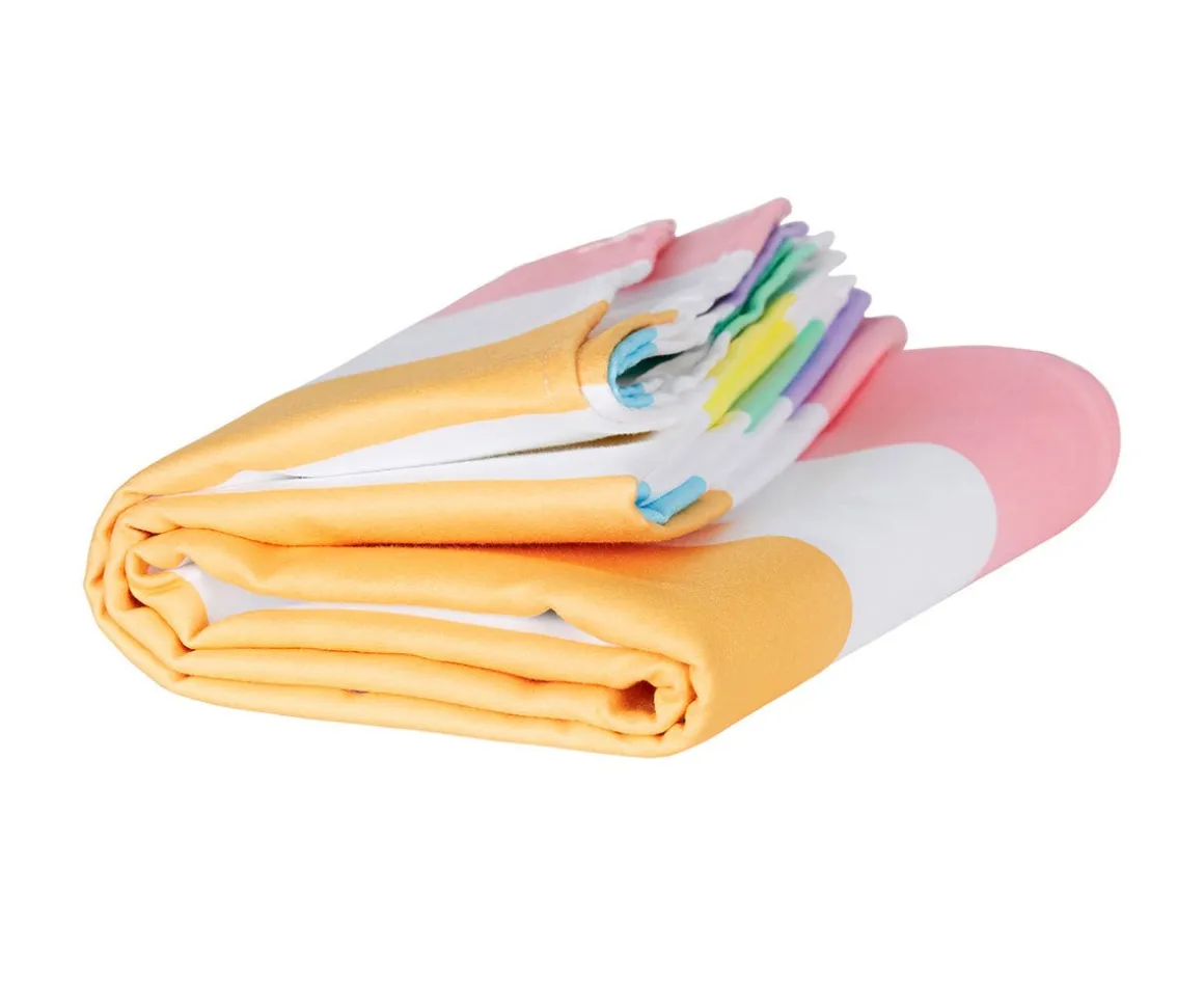 Toalla Playa Large Microfibra Summer Rainbow Pastel Personalizable
