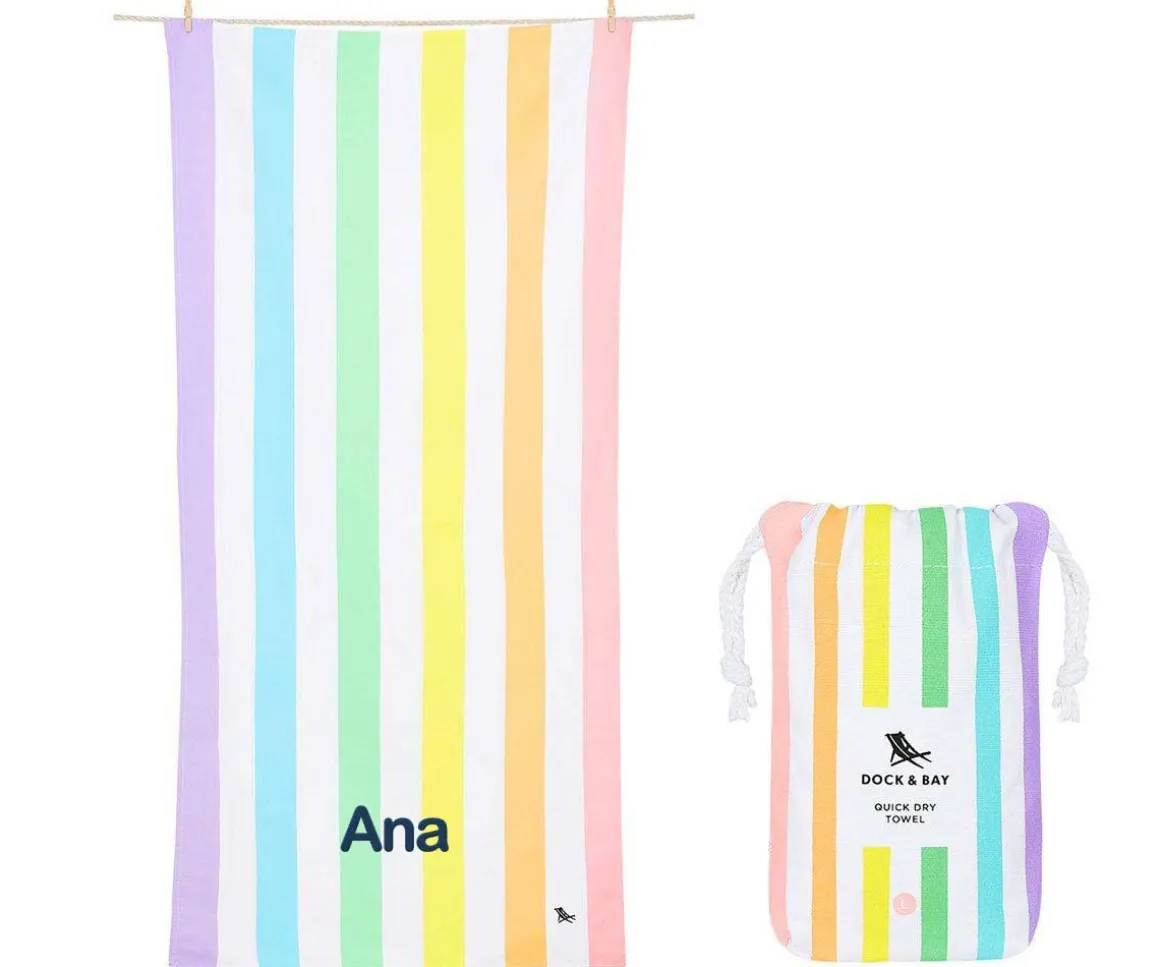 Toalla Playa Large Microfibra Summer Rainbow Pastel Personalizable