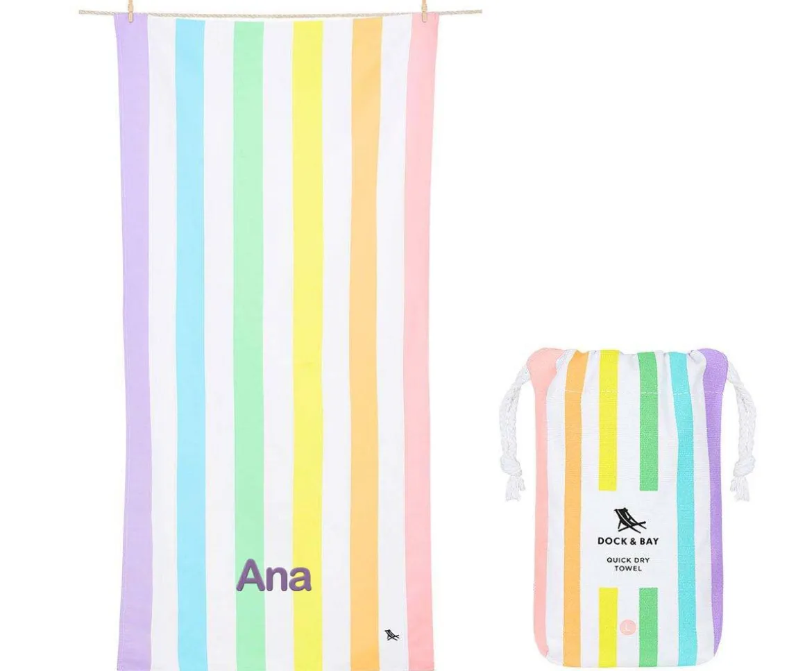 Toalla Playa Large Microfibra Summer Rainbow Pastel Personalizable