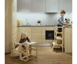 Torre Aprendizaje Montessori Mesa y Silla Silver / Mocha Mouse