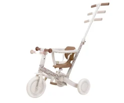 Triciclo con Barra 4 en 1 Blanco Flores