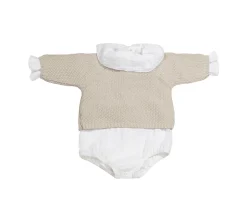 Tricot Jersey, Ranita y Body Bambula Beige