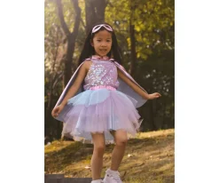 Tutú, Capa y Máscara Super-Duper Metallic Pink/Light Blue 4-6 años
