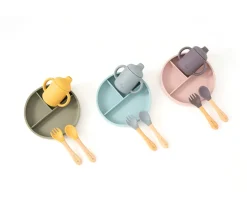 Vajilla 5 Piezas Silicona Pink