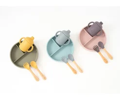 Vajilla 5 Piezas Silicona Blue