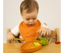 Vajilla Infantil Plato y Cuchara de Madera Cathy The Carrot
